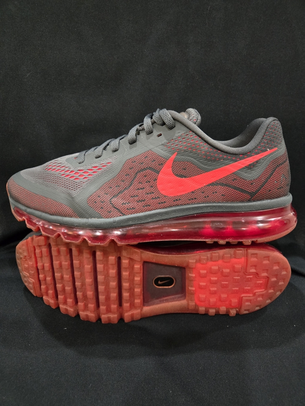 Nike Air Max 2014 Men’s Athletic Running Shoes - Gray/Red